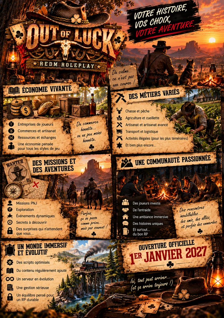 Illustration d'activités économiques et d'aventures western